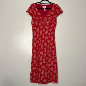 Vintage R & K Originals Twisted V-Neck Design Floral Maxi Dress Size 14